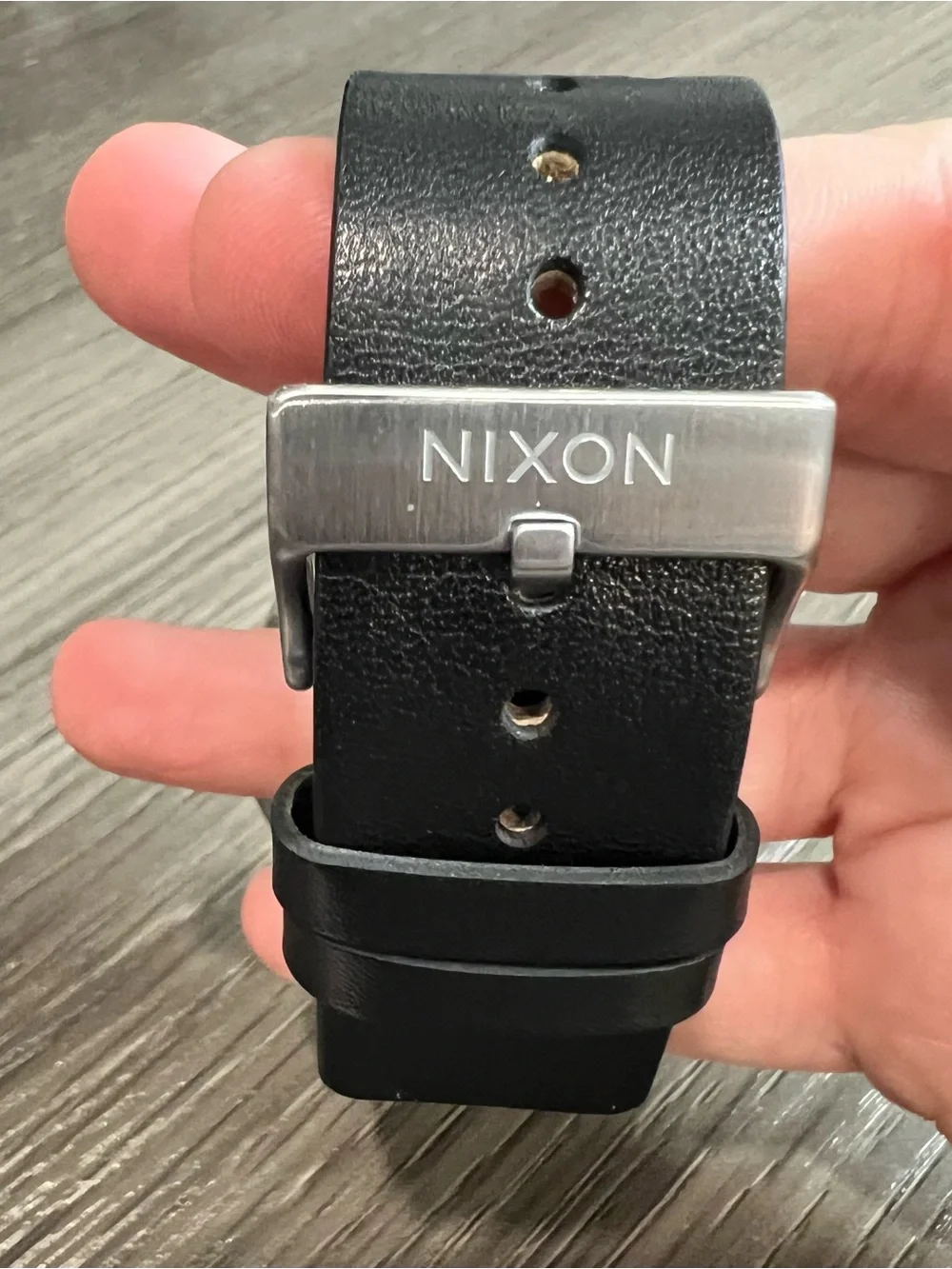 Nixon Sentry leather and stainless steel watch